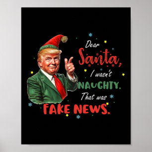 Affiche Noël Trump Cher Père Noël Faux News Drôle Noël Tr