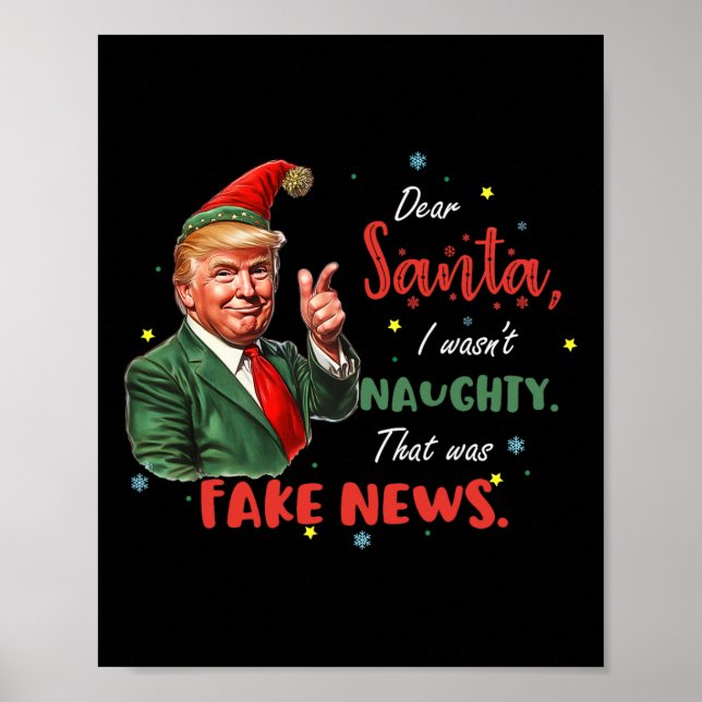 Affiche Noël Trump Cher Père Noël Faux News Drôle Noël Tr (Devant)