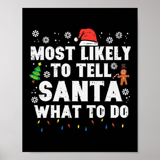Affiche Noël Va Probablement Dire À Père Noël Que Faire Fa (Devant)