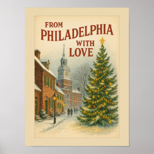 Affiche Noël Vintage From Philadelphia With Love