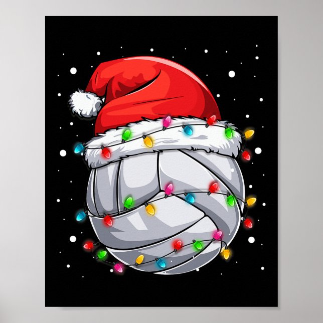 Affiche Noël Volley-ball Noël Père Noël Sports Casquette B (Devant)