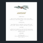Affiche NOEL Winter Berry Christmas Holiday Menu Mariage<br><div class="desc">Ce panneau du menu du dîner présente une végétation hivernale avec des baies bordeaux et une police de caractères de calligraphie dorée. Cette affiche de menu alimentaire est l'ajout parfait à votre mariage d'hiver ou à votre dîner de Noël. Associez n'importe quel article de la collection HOLLY pour un look...</div>