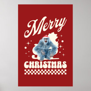 Affiche Noël Yéti drôle humour des Fêtes