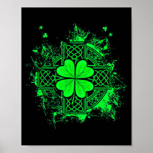 Affiche Nœud celtique Trèfle à trois feuilles Shamrock Sai