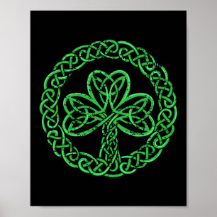 Affiche Nœud celtique trèfle irlandais à 3 feuilles St Pat