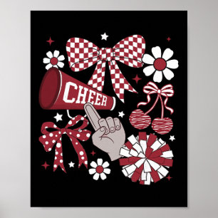 Affiche Nœud Coquette à Carreaux de Cheer Nœud de Cheerlea