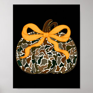 Affiche Nœud Coquette Citrouille Thanksgiving Automne Feui