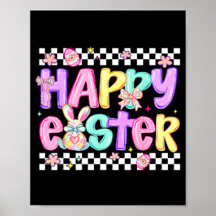 Affiche Nœud Coquette Joyeuse Fête de Pâques Œufs Lapin