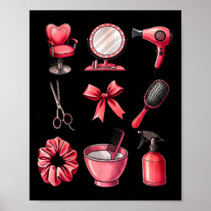 Affiche Nœud Coquette Saint-Valentin Coiffeur Coiffeuse Co