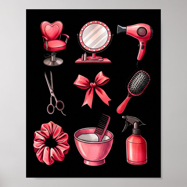 Affiche Nœud Coquette Saint-Valentin Coiffeur Coiffeuse Co (Devant)