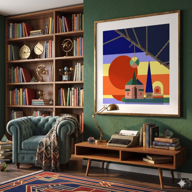 Affiche Nœud de coucher de soleil 5W (AI interior visualization - art is not AI)