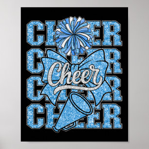 Affiche Nœud papillon de pom-pom girl Coquette Bleu Sport