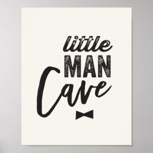 Affiche Noeud papillon noir Little Man Cave Boy Baby Nurse