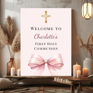 Affiche Nœud rose blush pour la bienvenue de la Première S
