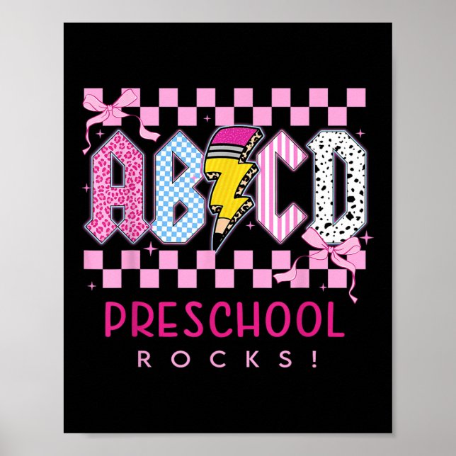 Affiche Nœud Rose Prépa Abcd École Maternelle Rocks Crayon (Devant)