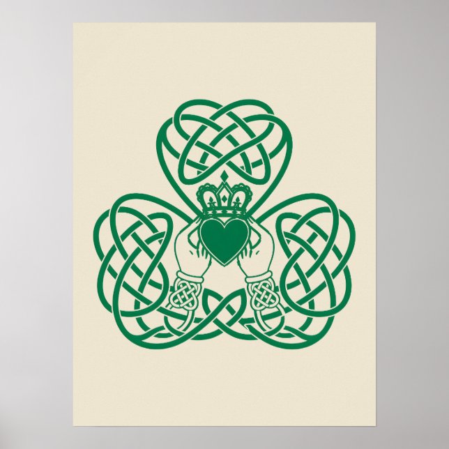 Affiche Nœud Trèfle Claddagh (Devant)