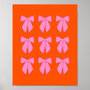 Affiche Nœuds Coquettes Rose Et Orange