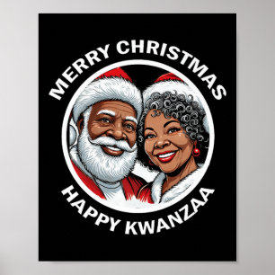 Affiche Noir Aimant Père Noël Et Mme Claus Noël
