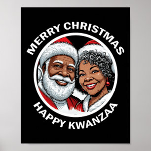 Affiche Noir Aimant Père Noël Et Mme Claus Noël