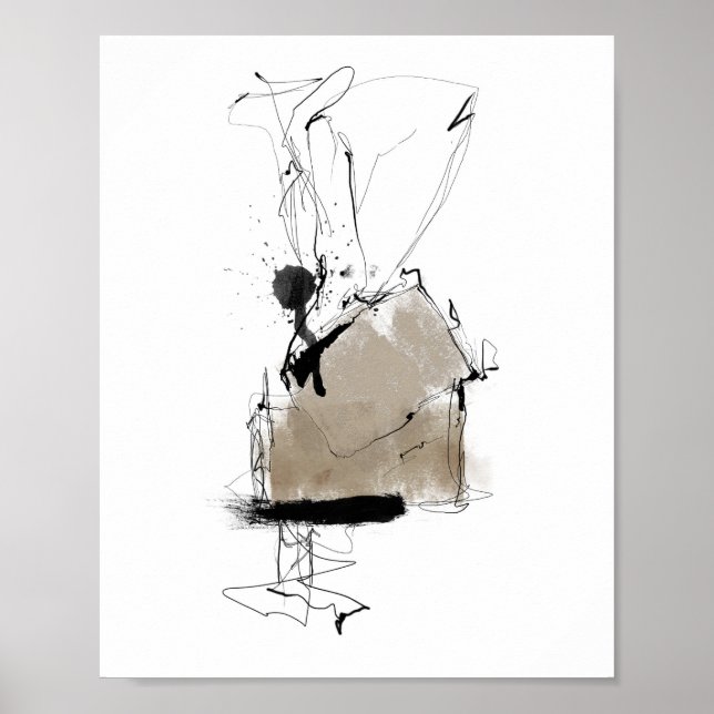 Affiche Noir blanc abstrait minimal (Devant)