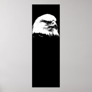 Affiche Noir Blanc Américain Bald Eagle pop art