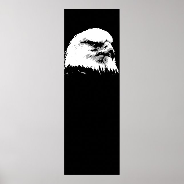 Affiche Noir Blanc Américain Bald Eagle pop art (Devant)