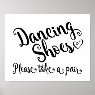 Affiche Noir & blanc Chaussures de danse mariage signe imp
