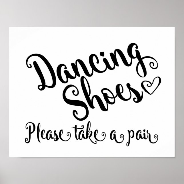 Affiche Noir & blanc Chaussures de danse mariage signe imp (Devant)