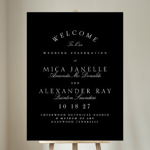 Affiche Noir & Blanc Classic Élégant Mariage de calligraph