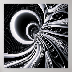 Affiche Noir & Blanc Dans Le Trou Du Monde