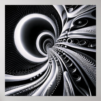 Affiche Noir & Blanc Dans Le Trou Du Monde