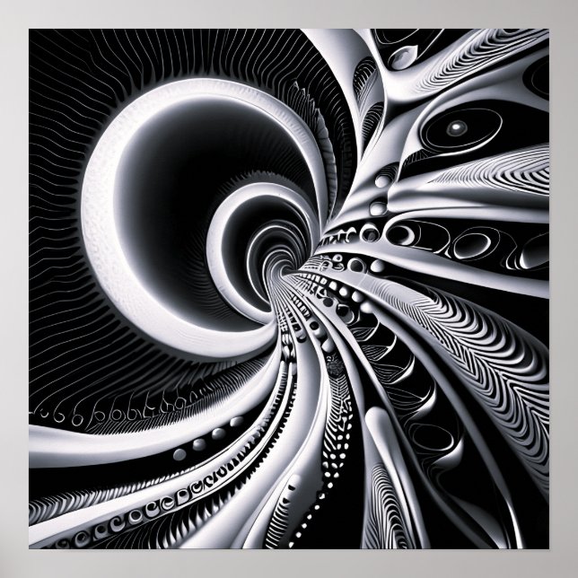 Affiche Noir & Blanc Dans Le Trou Du Monde (Devant)