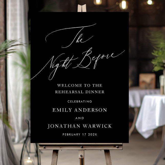 Affiche Noir & Blanc LA NUIT AVANT le dîner de répétition (Créateur téléchargé)