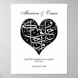 Affiche Noir & Blanc Nous vous avons créés en couples Nikk