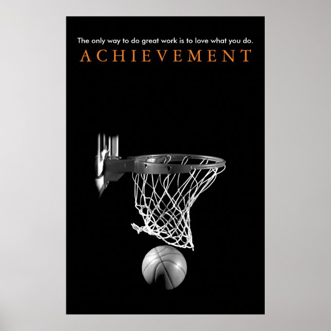Affiche Noir Blanc Réalisation Motivation Basketball (Devant)
