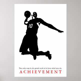 Affiche Noir Blanc Réalisation Motivation Basketball