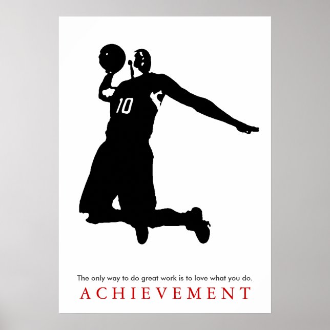 Affiche Noir Blanc Réalisation Motivation Basketball (Devant)