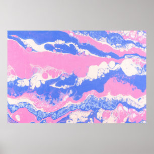 AFFICHE NOIR BLEU ET PEINTURE ABSTRAITE BROWN