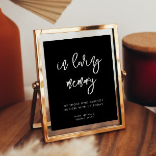 Affiche Noir contemporain En mémoire d'amour signe mariage