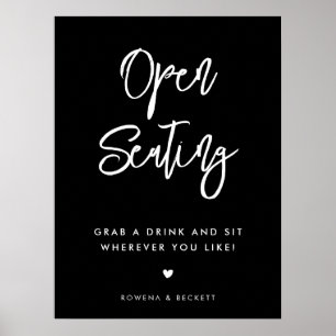 Affiche Noir contemporain mariage de siège ouvert