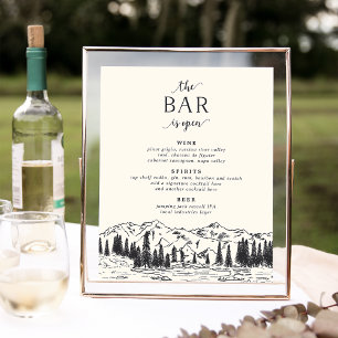 Affiche Noir de cendre Barre de menu Mariage Esquisse -