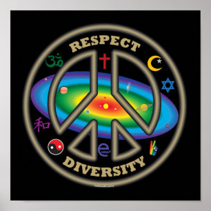 Affiche noir de diversité de respect
