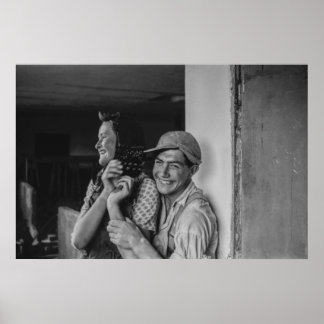 Affiche Noir et blanc 1968 Portrait européen d'un jeune