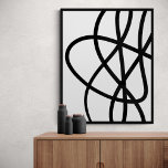 Affiche Noir et blanc Abstrait contemporain<br><div class="desc">Illustration contemporaine d'art moderne avec dessin abstrait en noir et blanc.</div>