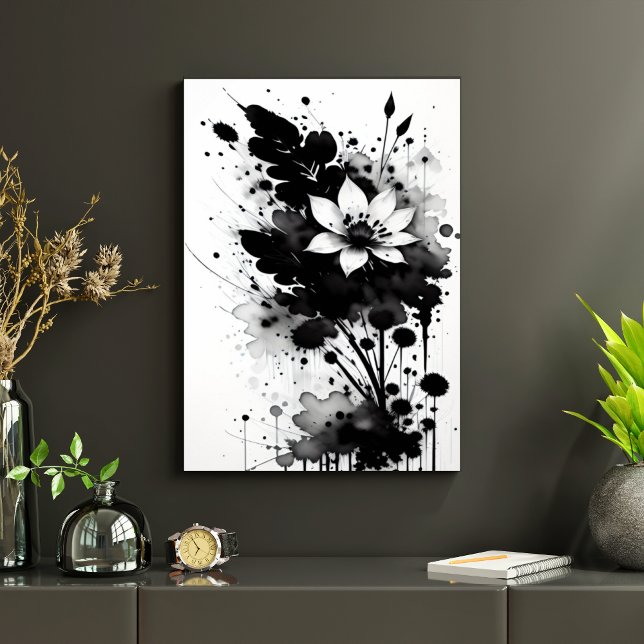 Affiche Noir et blanc Encre tendance Art moderne design (Créateur téléchargé)