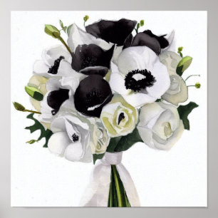 Affiche Noir et blanc glamour, Bouquet des participants (C