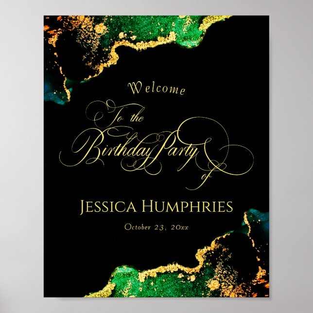 Affiche Noir et Moody Emerald Bronze Anniversaire Bienvenu (Devant)