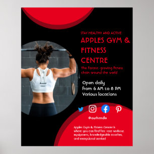 Affiche noir et rouge Photo gymnase gymnase gymnase person