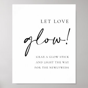 Affiche Noir Gras manuscrit Script laisser l'amour Mariage