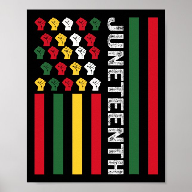 Affiche Noir Histoire Drapeau Afro-Américain depuis 1865 (Devant)
